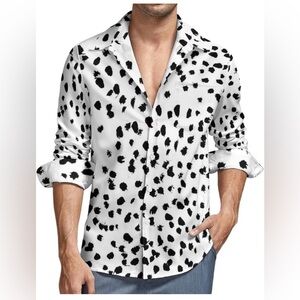 ASOS Unisex Black and White Patterned dress Shirt Large